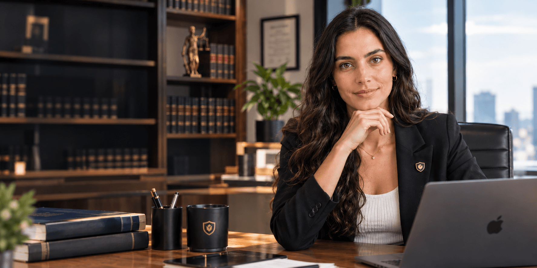 Abogada trabajando con ContraTodo en su despacho